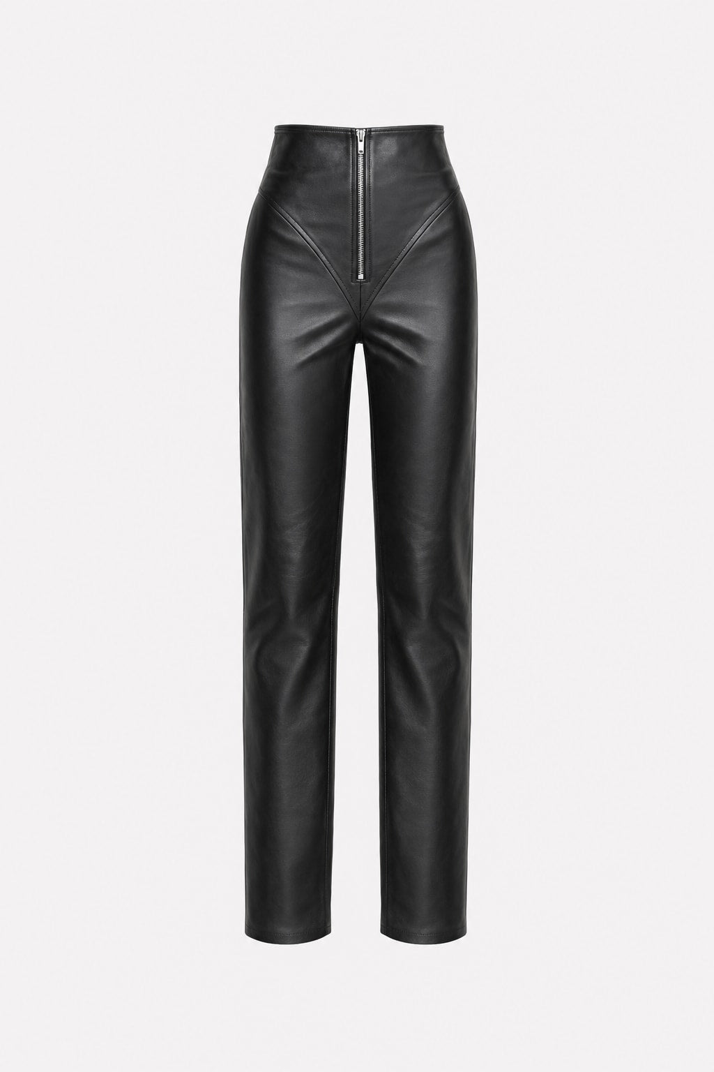 Faux Leather High-Waist Skinny Pants - 1