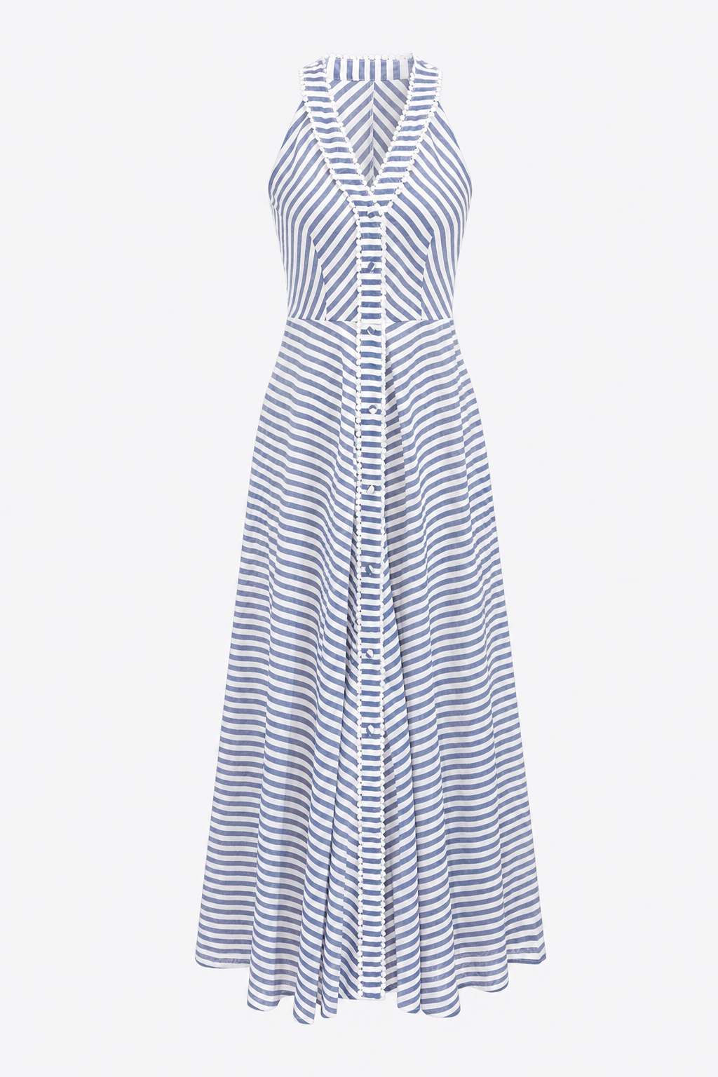 Polyester Striped Midi Dress - 1