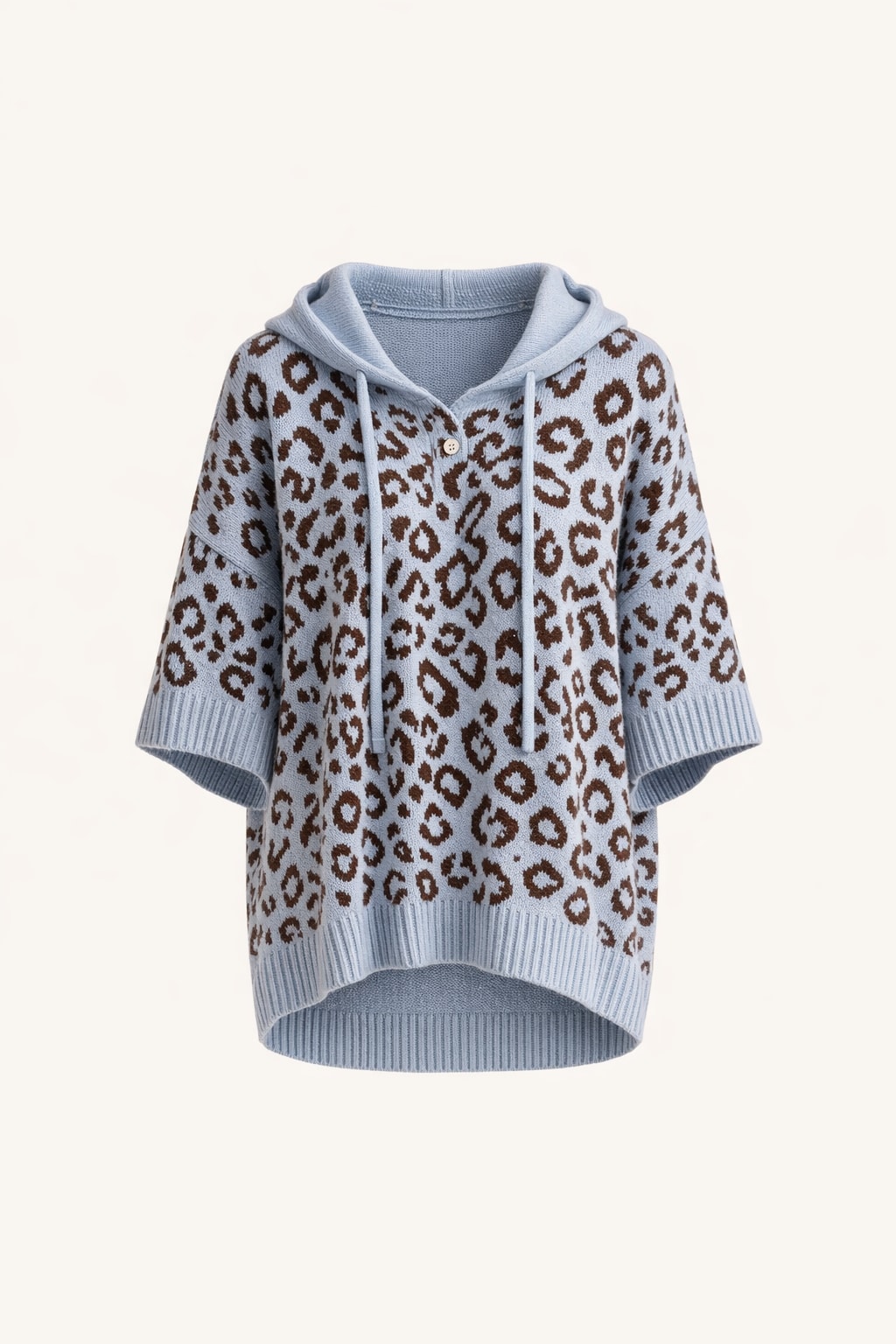 Knit Oversized Hoodie With Relaxed Fit - 1