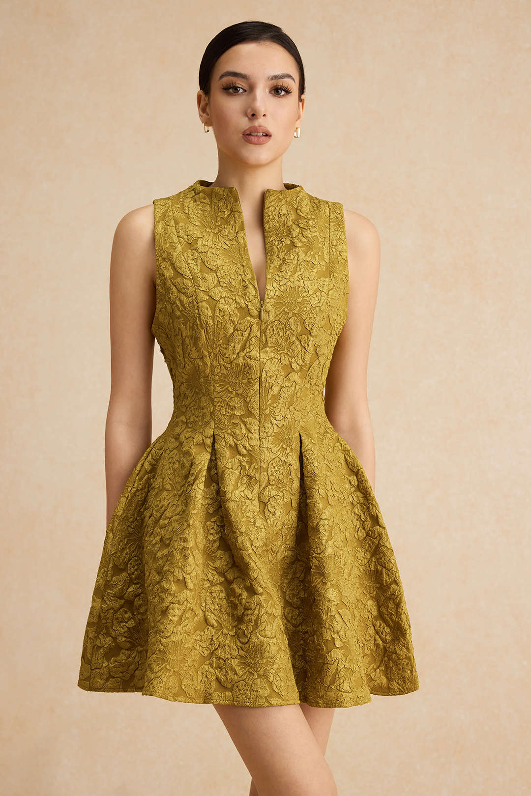Ruched Jacquard Mini Dress - view 5