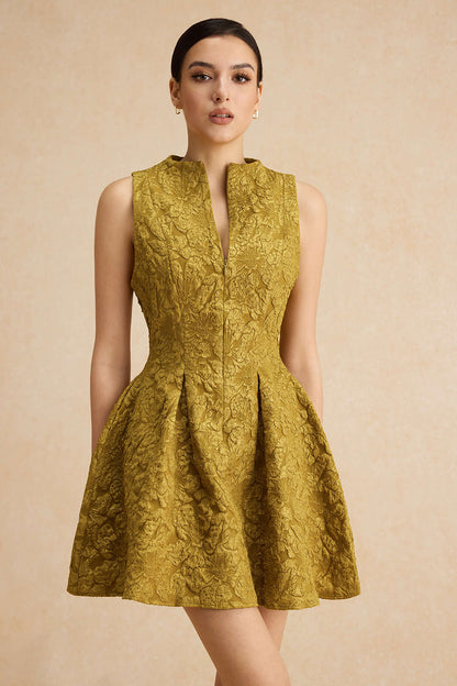 Ruched Jacquard Mini Dress - view 5