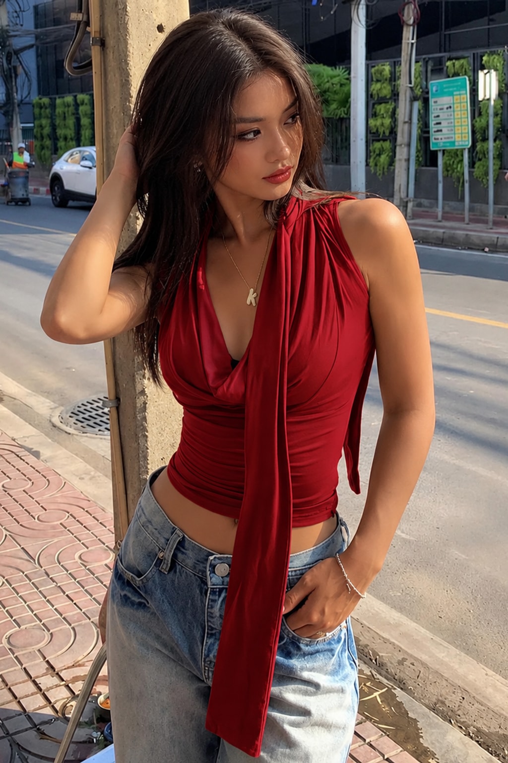 Cotton Blend Tank Top Casual V-Neck - 7