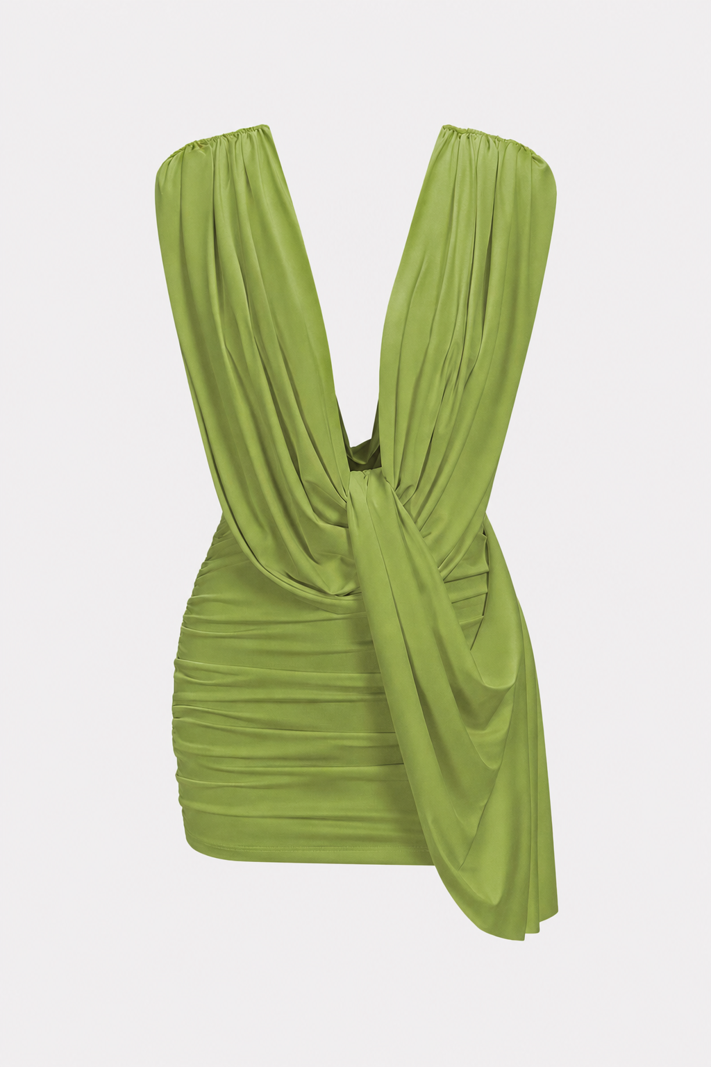 Cowl Neck Ruched Jersey Mini Dress - view 4