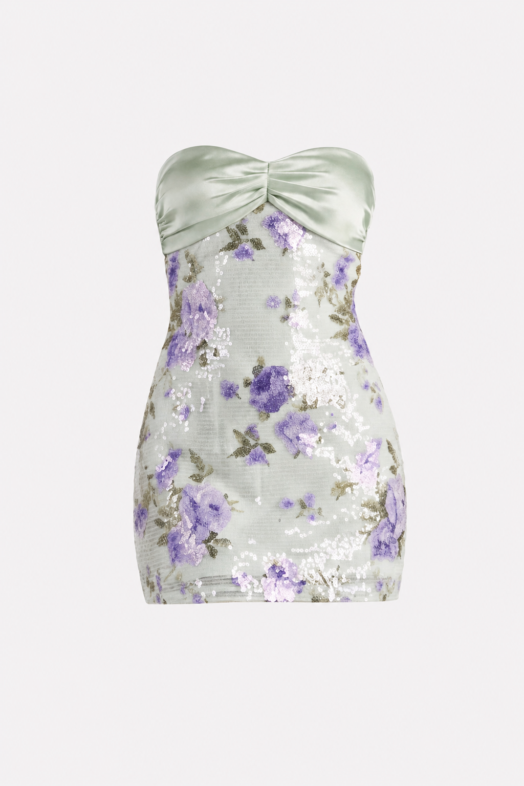 Sequin strapless fitted mini dress - view 7