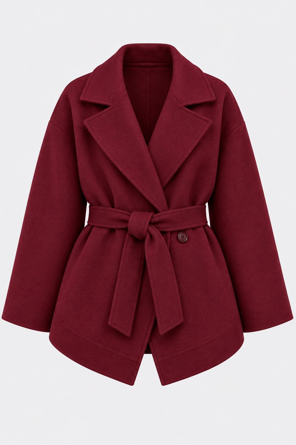 Polyester Jacket Cropped Tie-Waist Style - 1