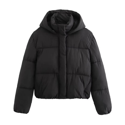 Oversized hooded quilted puffer jacket - view 5
