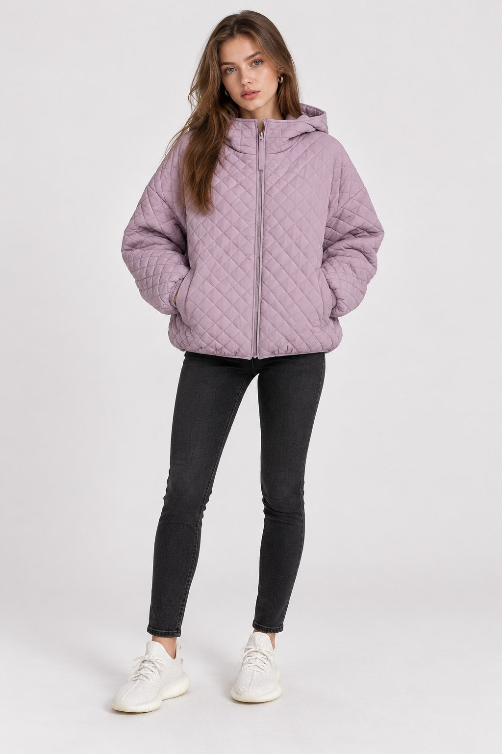 Cotton Padded Jacket Hooded Quilted Casual Outerwear - 5