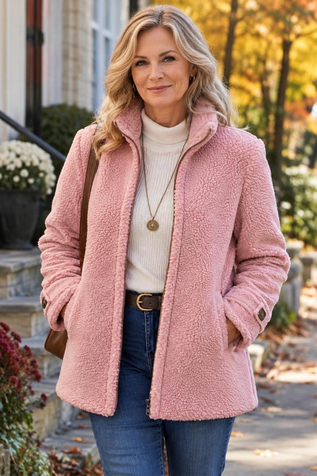 Textured Jacket With Stand Collar - 2