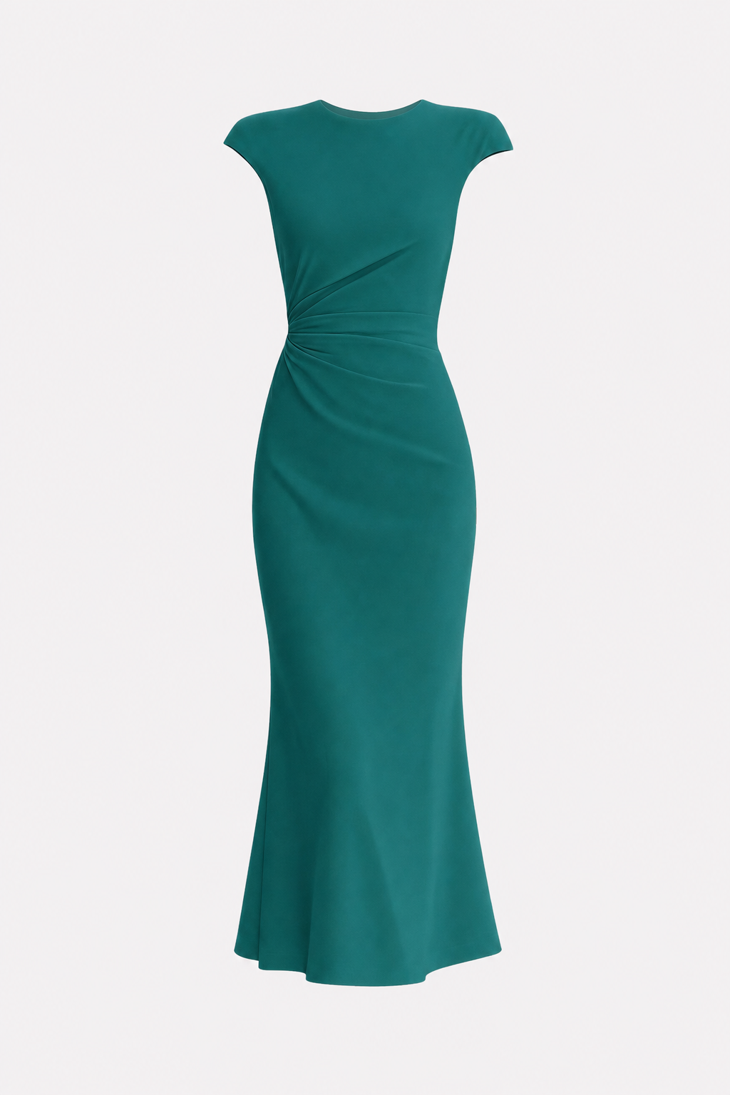 Satin ruched midi dress with cap sleeves - view 10