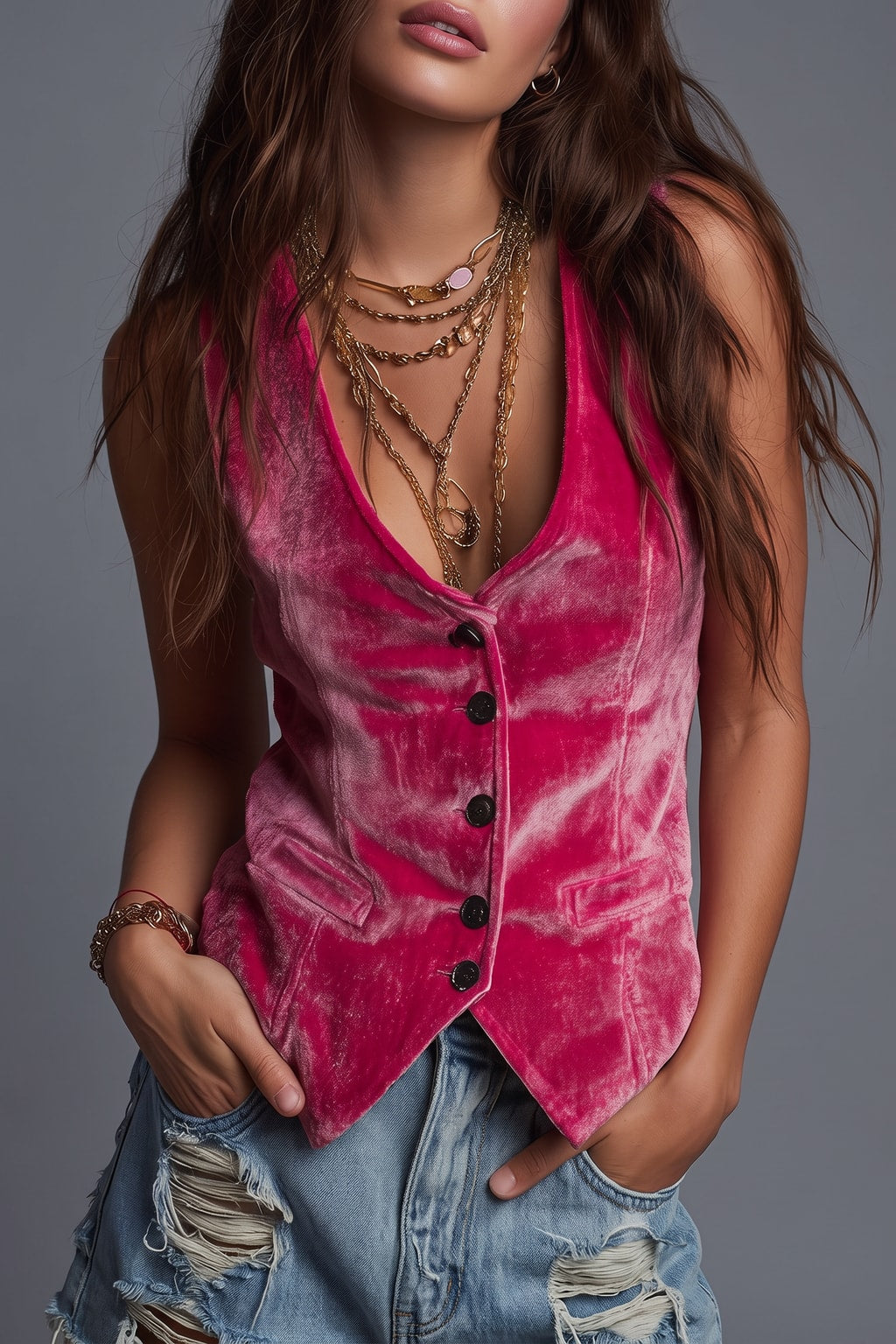Velvet Vest with Retro Bohemian Style - 2