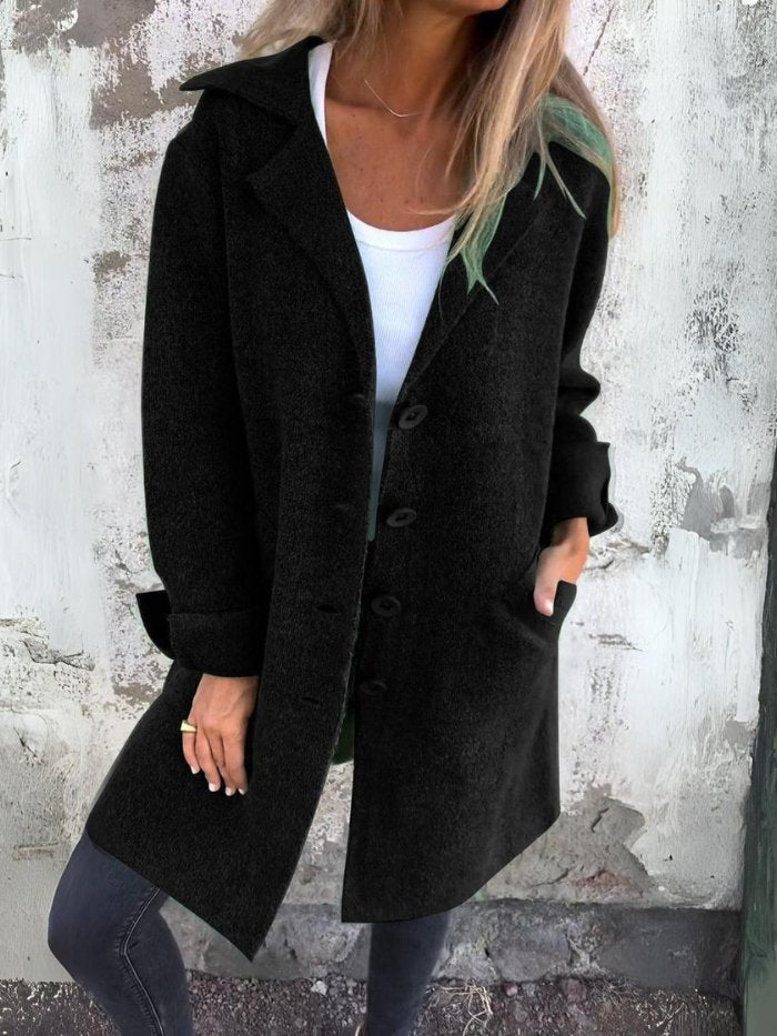 Tailored lapel collar button front coat - view 3