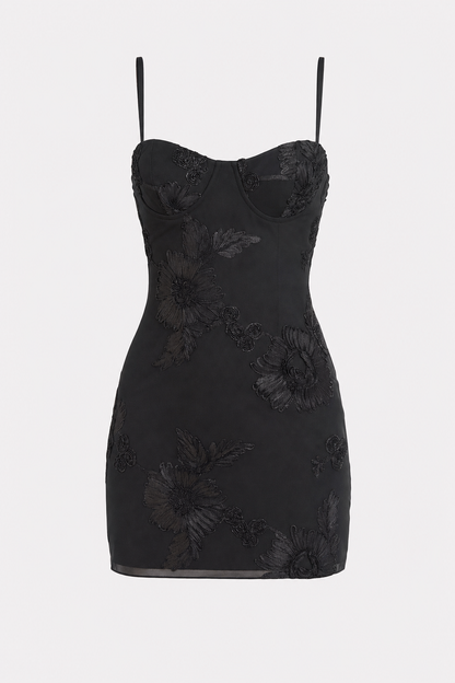 Floral Embroidered Bodycon Homecoming Mini Dress - view 6