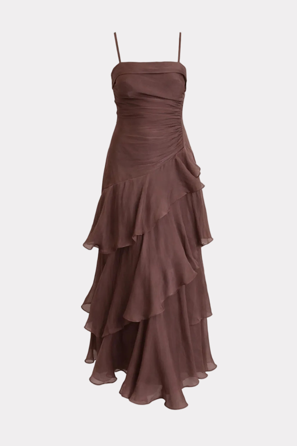 Maxi Dress with Multi-layered Ruffles - 1