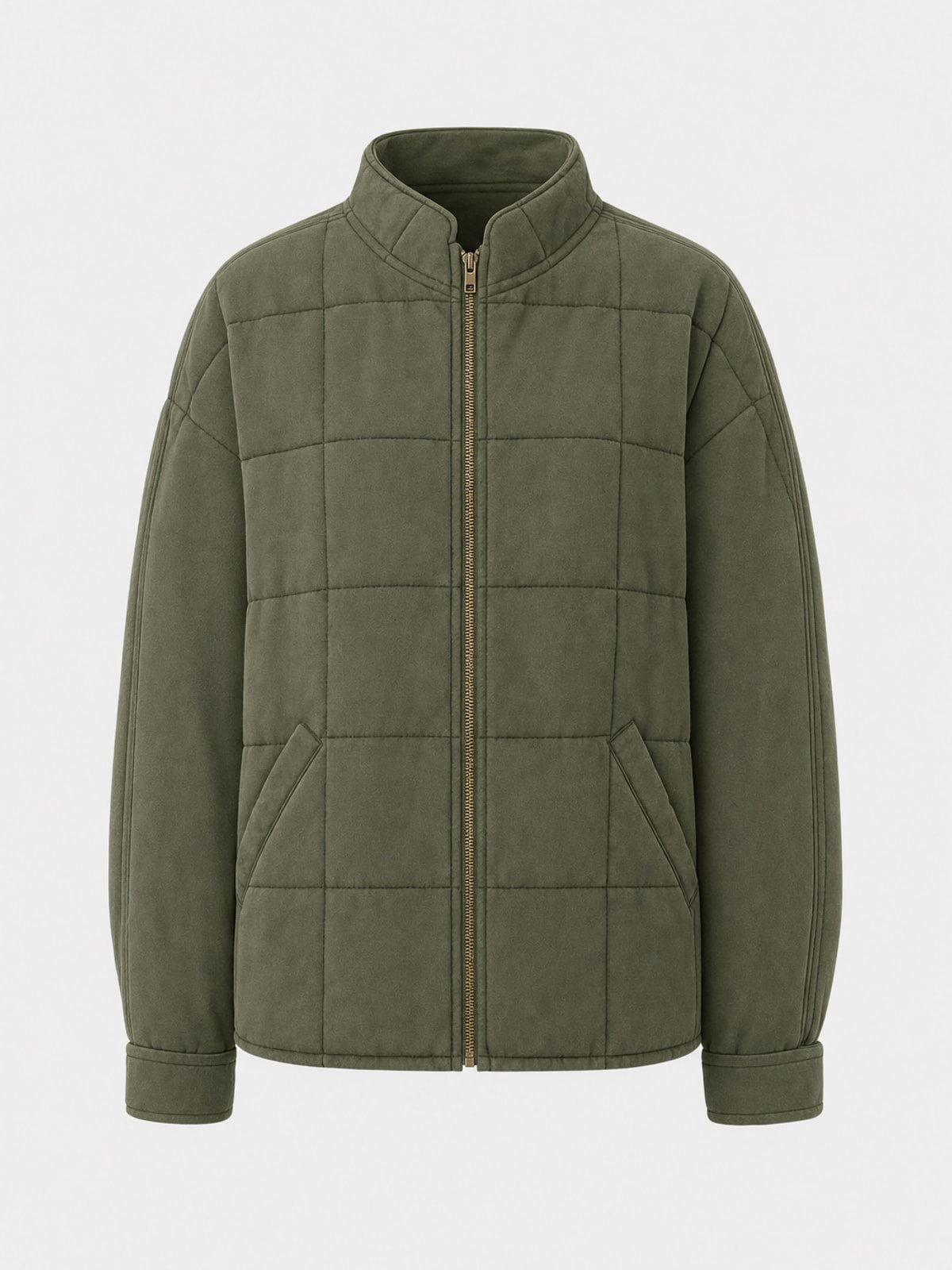 Quilted Cozy Puffer Jacket With Funnel Neck - 1