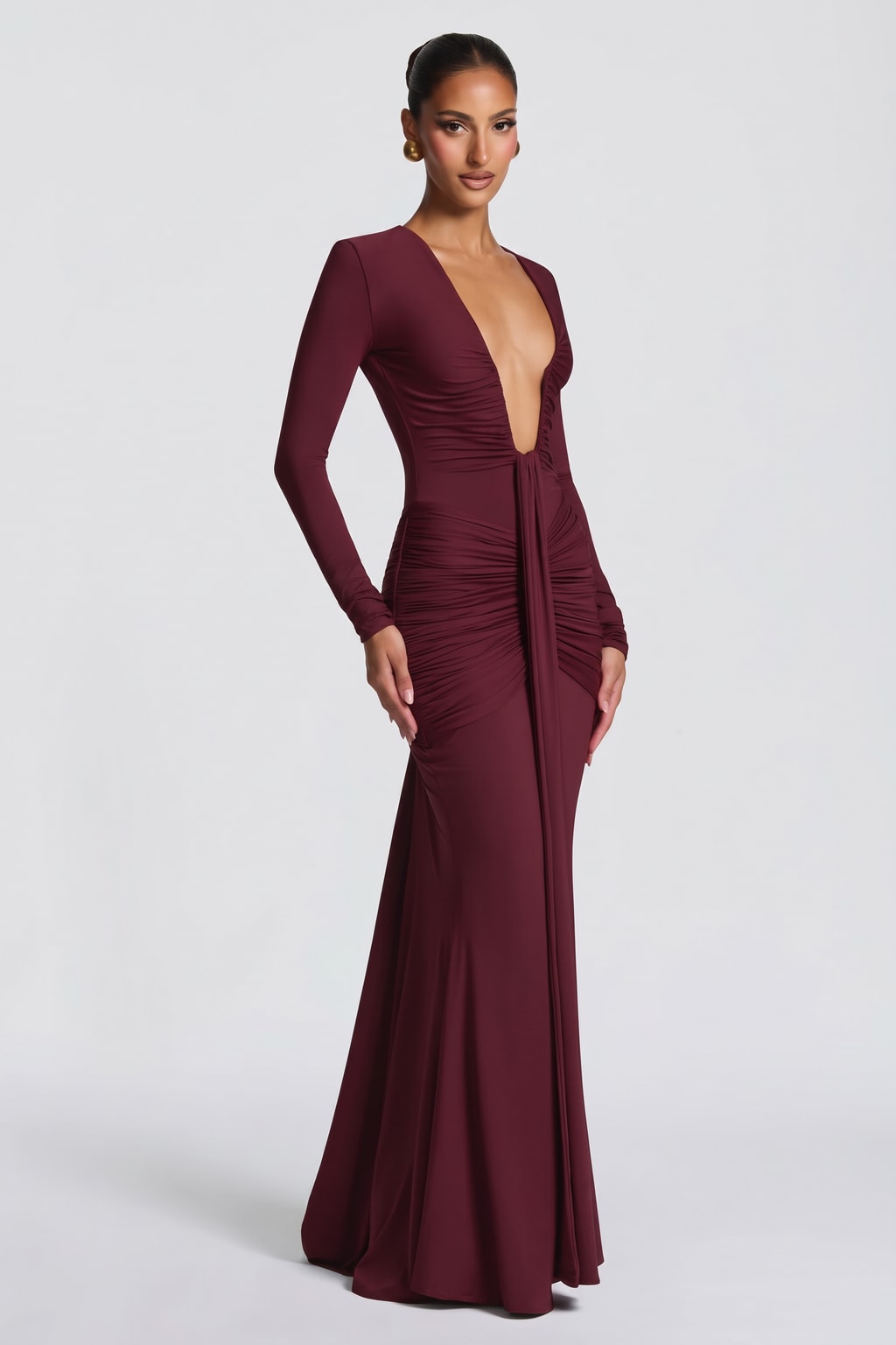 Stretch Jersey Maxi Dress With Mermaid Hem - 4