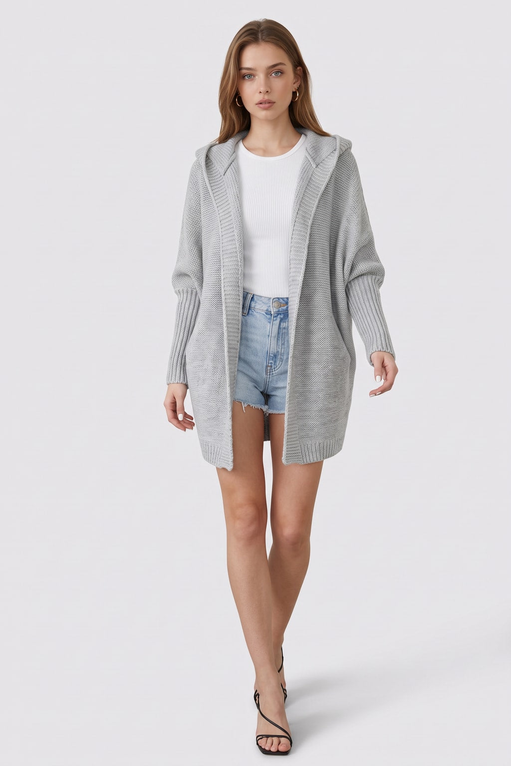 Knit Cardigan Oversized Hooded - 2