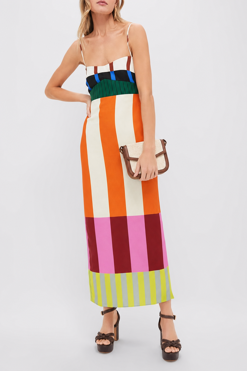Color Block Slip Maxi Dress - view 3