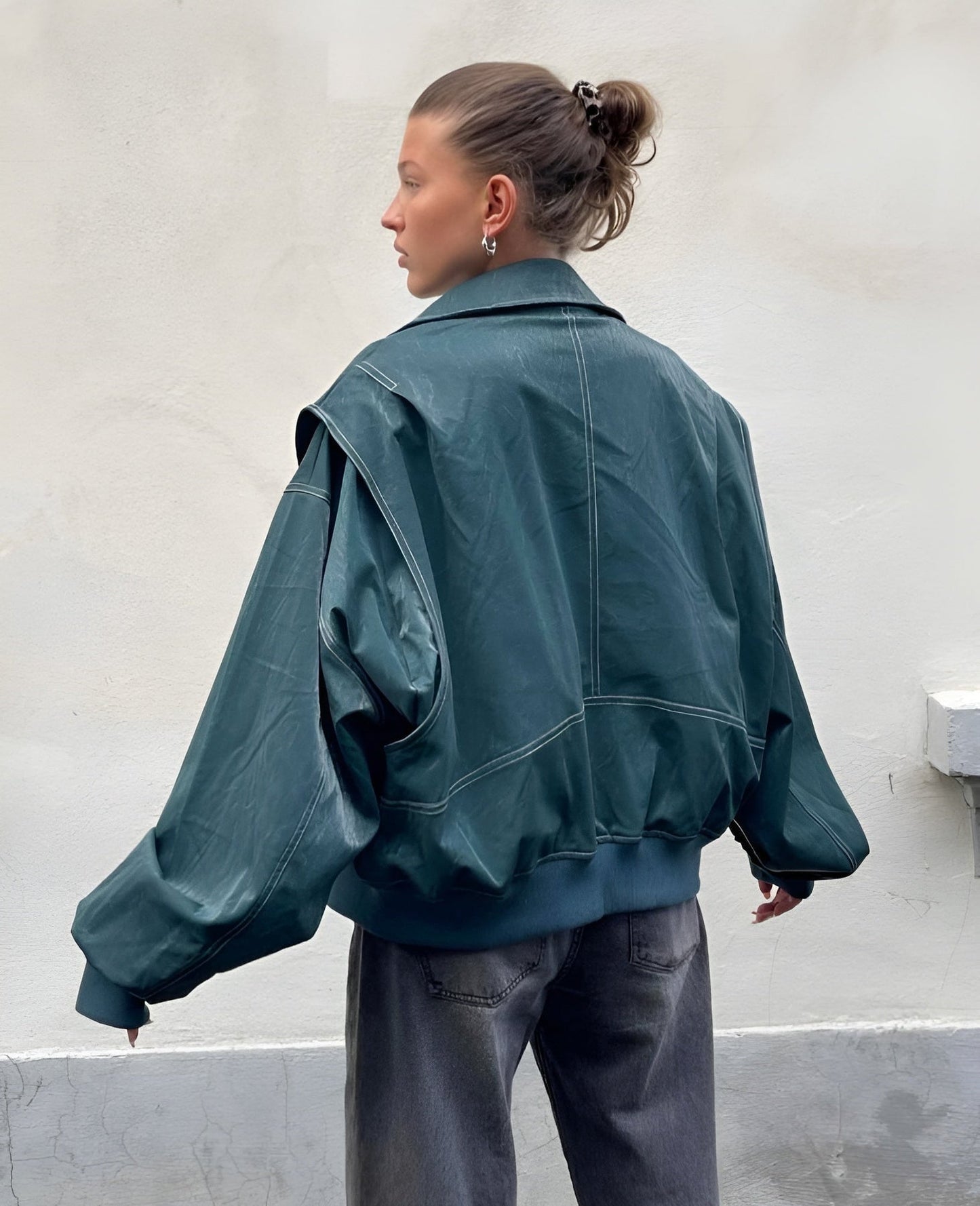 Oversized Structured Bomber Jacket - view 6