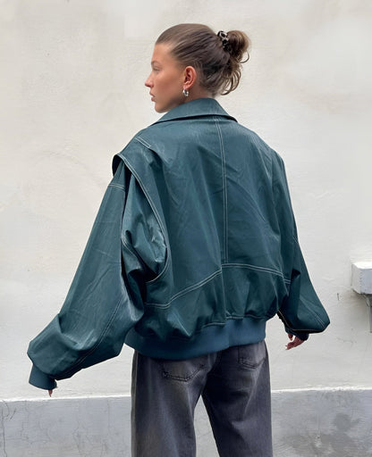 Oversized Structured Bomber Jacket - view 6