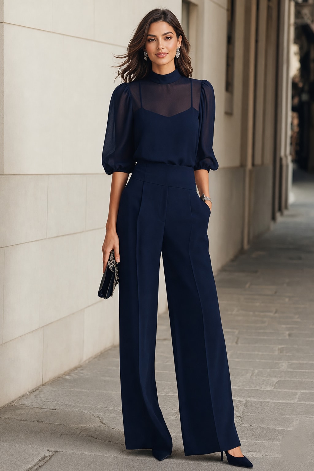 Three-Piece Wide-Leg Pant Set - 8