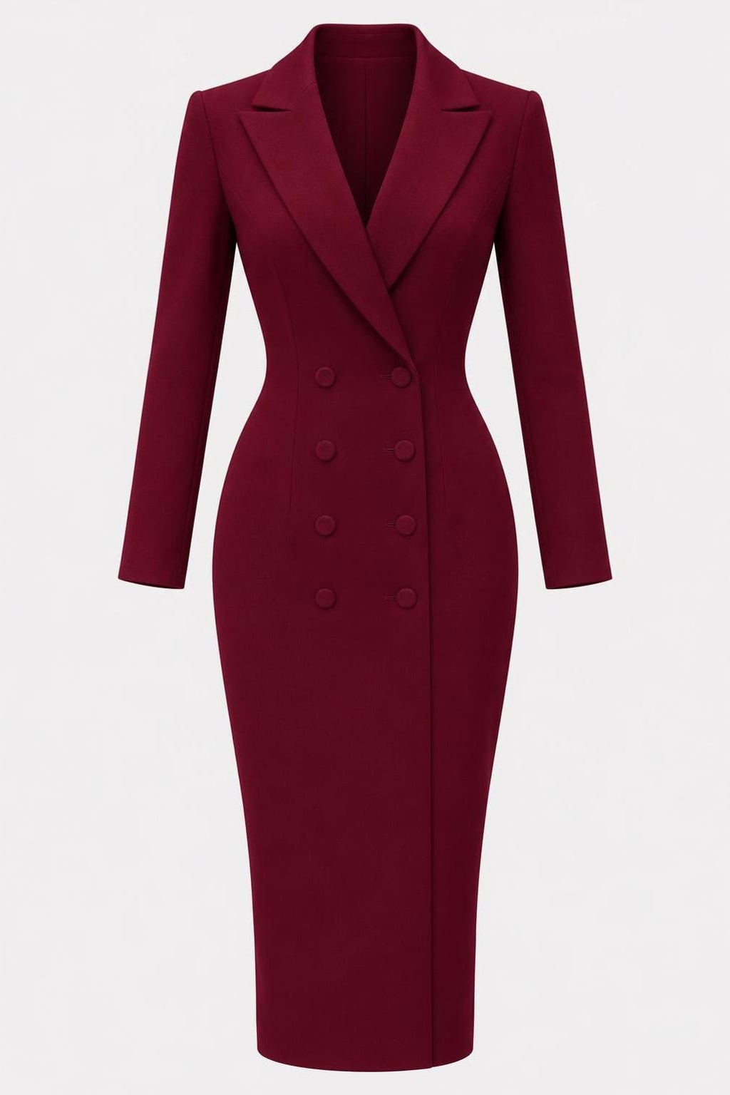 Timeless Polyester Long Sleeve Midi Dress - 1