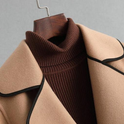 Wool blend overcoat with adjustable tie belt - view 11