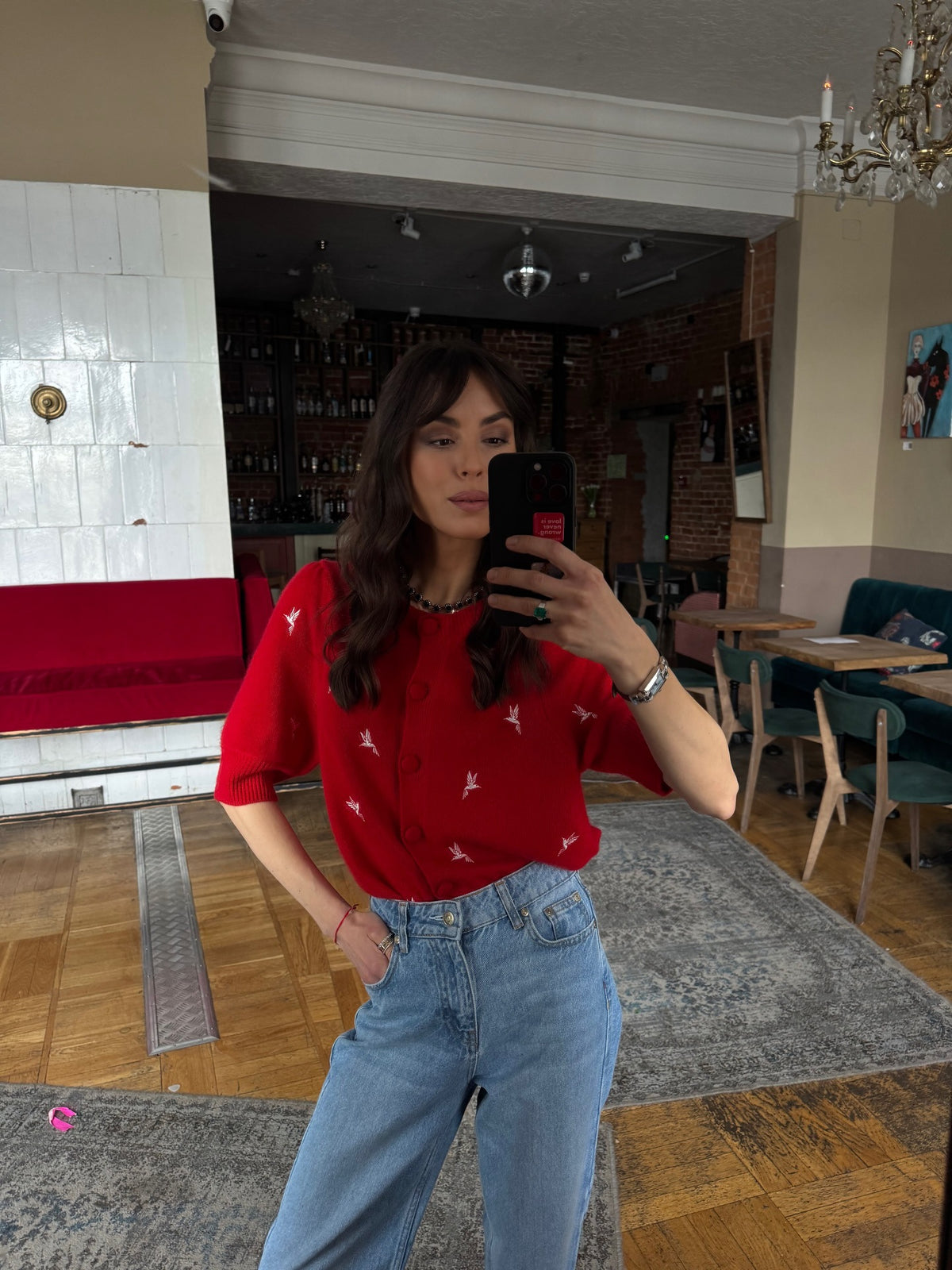 Knit Cardigan Short Sleeve Vintage Button Front - 5