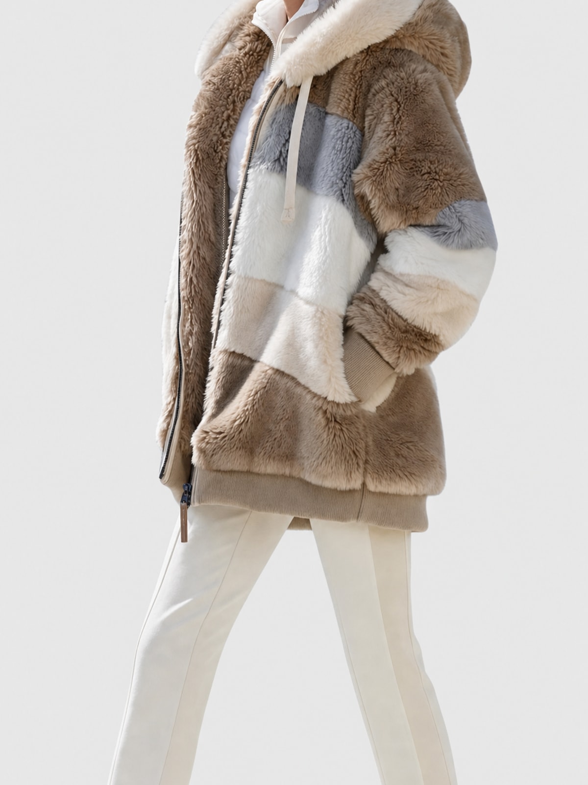 Women's Puffer Jacket with Faux-Fur Hood Warm Winter Coat - 4