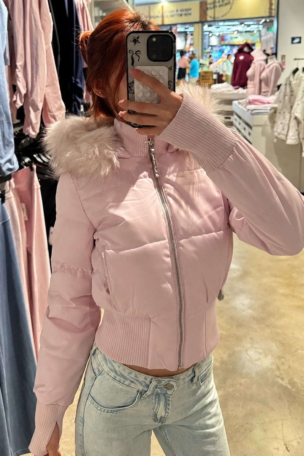 Cotton Jacket Fur Collar Hooded Winter Coat - 1