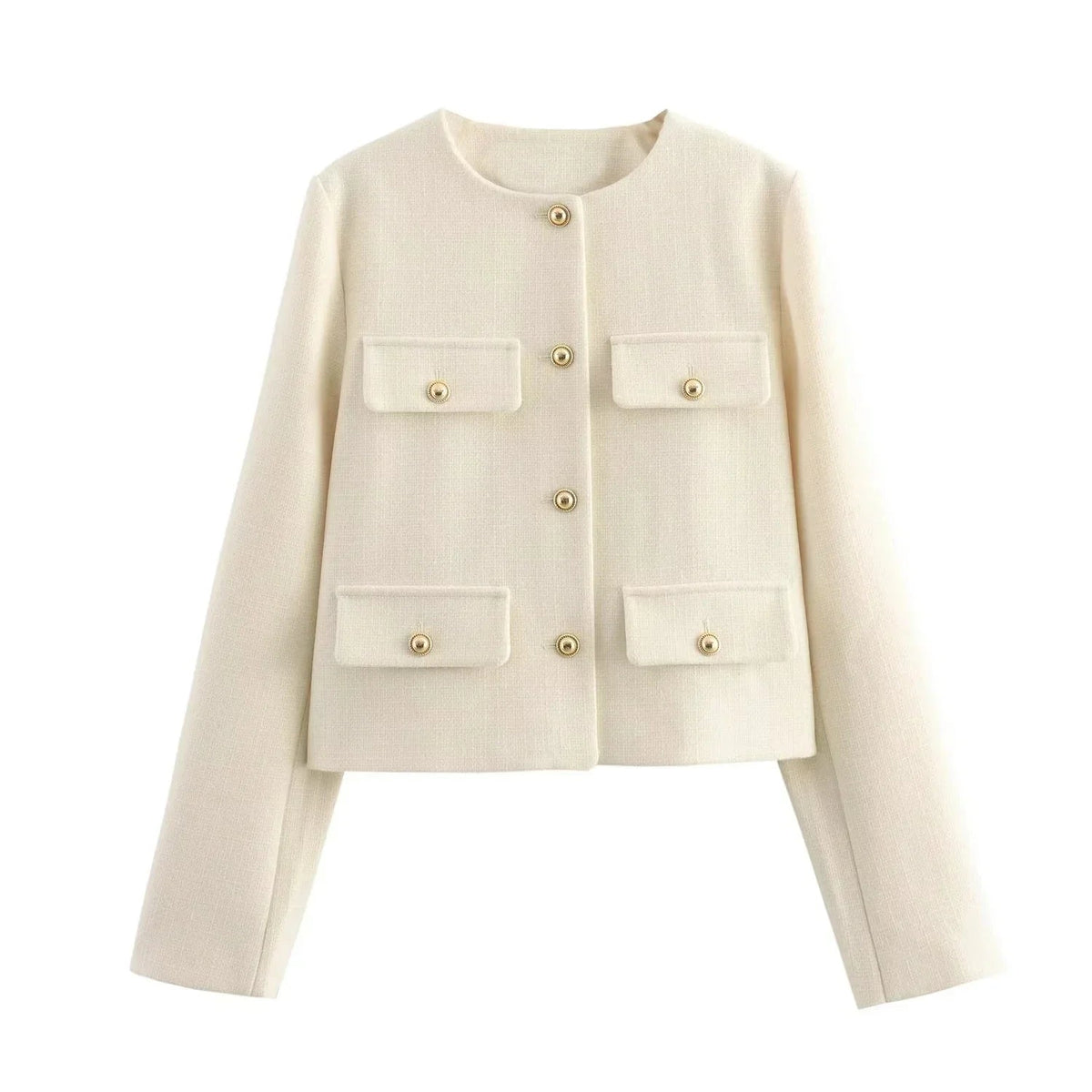 Fitted Blazer with Gold-Tone Buttons - view 10