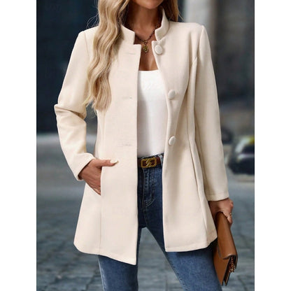 Stand collar coat with pockets - view 6
