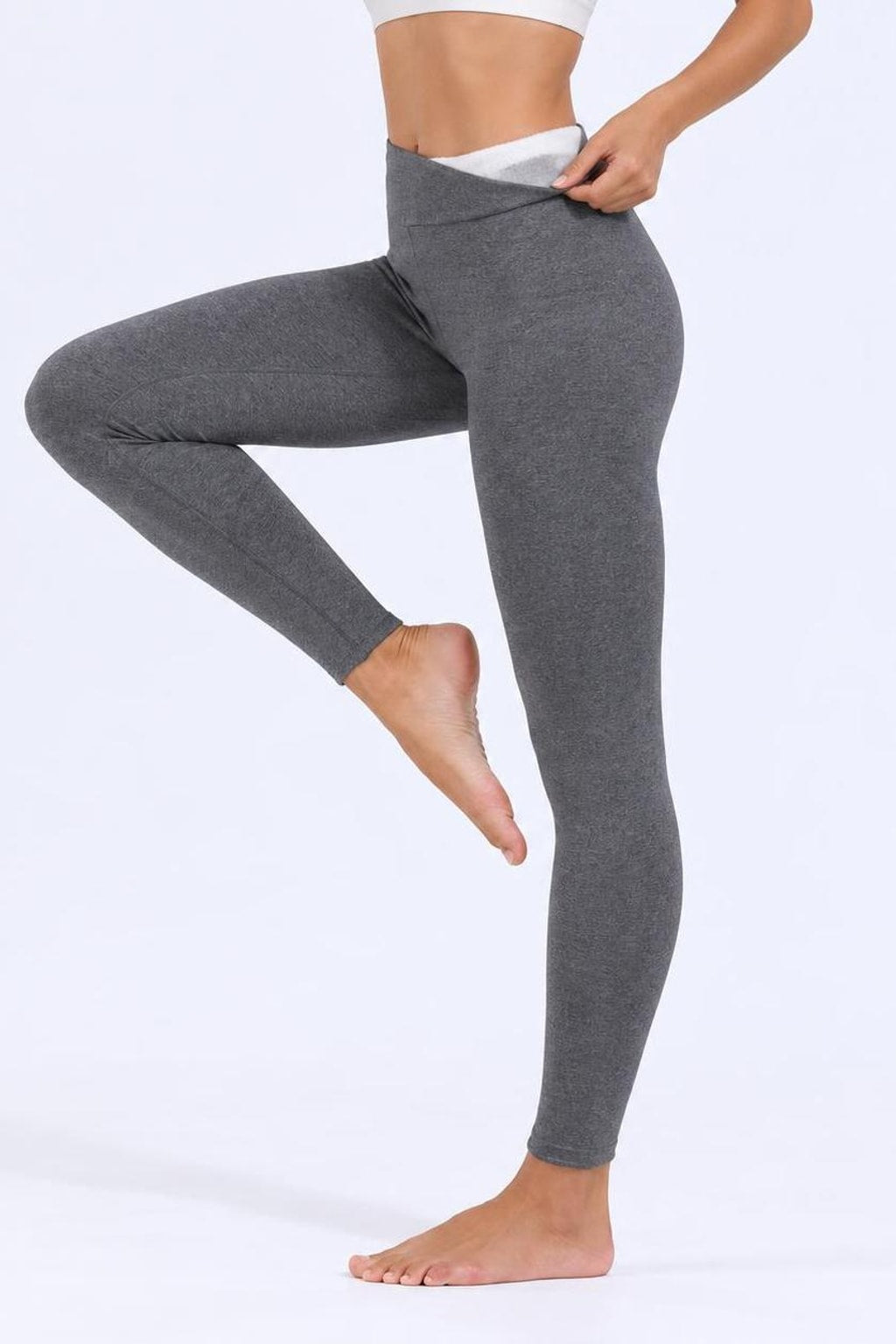 Fleece-Lined Thermal Leggings With High Waist - 5