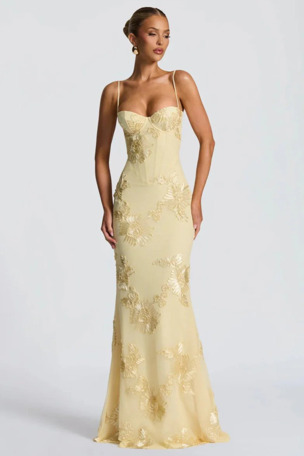 Embroidered Maxi Dress With Mermaid Silhouette - 4
