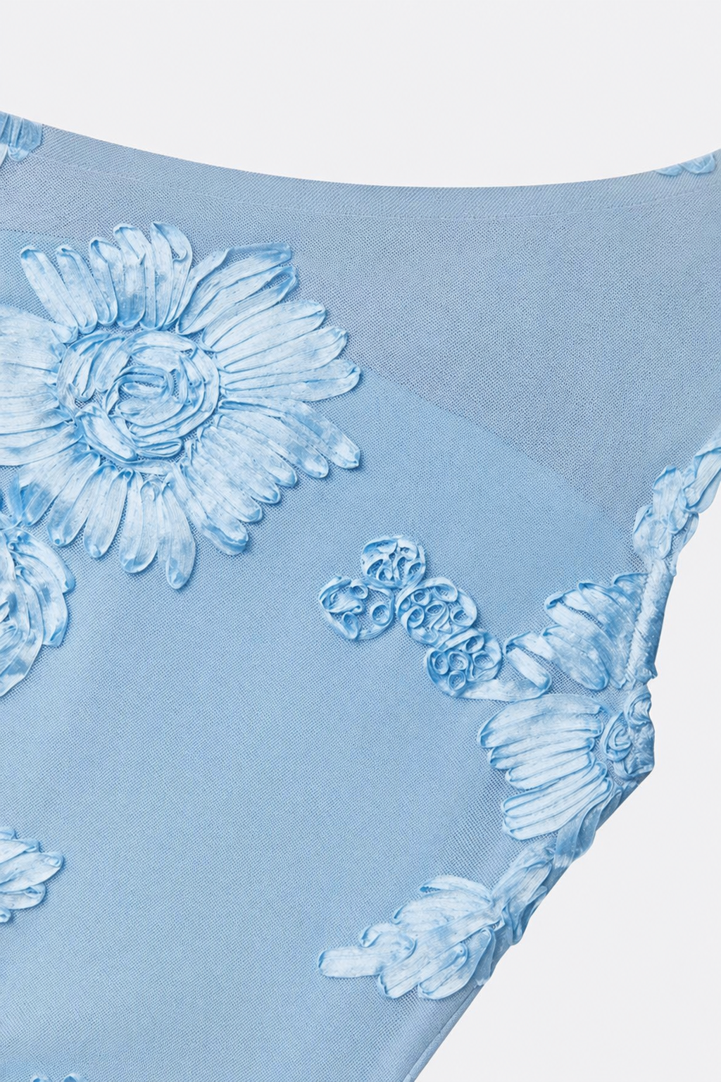 Blue One-Shoulder Lace Maxi Dress - view 5