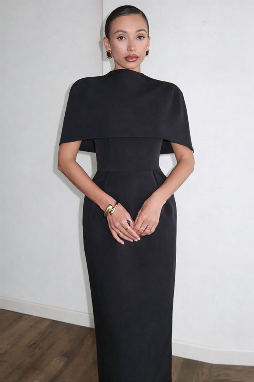 Synthetic Fiber Shawl Dress Set With Slim Waist - 7