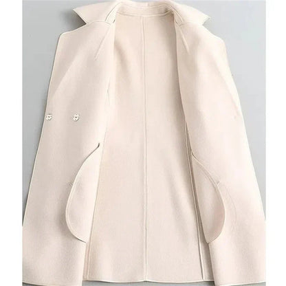 Wool blend overcoat with adjustable tie belt - view 14