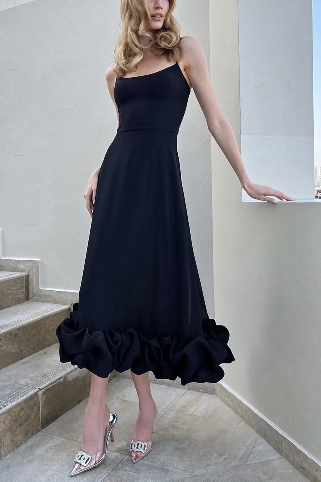 Bustier Flounce Midi Dress - view 4