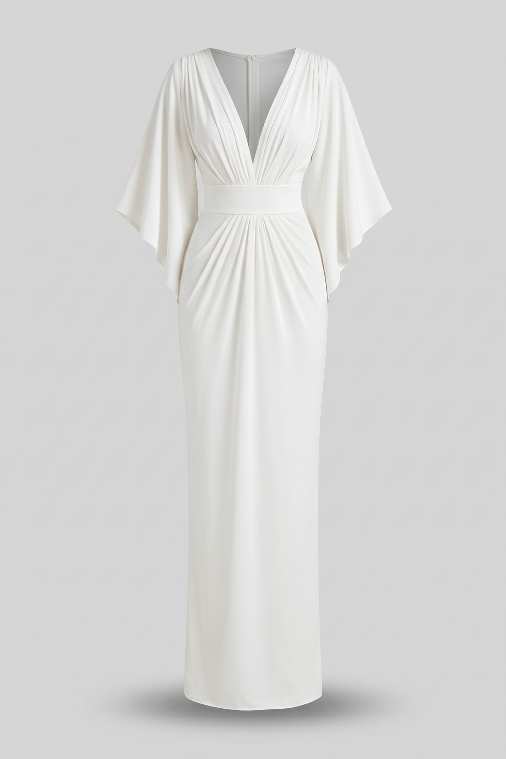 Polyester Maxi Dress With Plunging V-Neck - 1