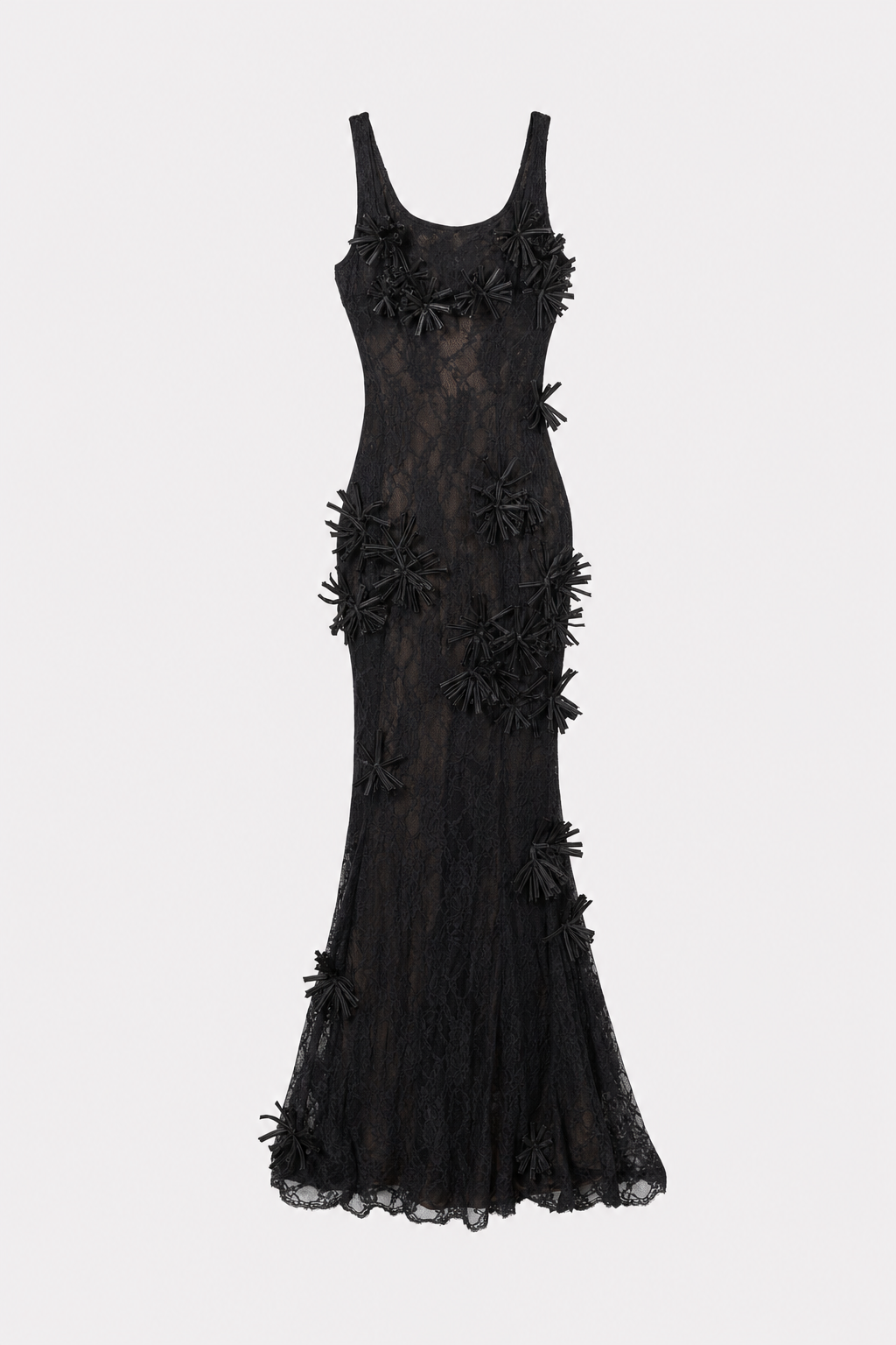 Floral Applique Lace Mermaid Gown