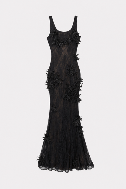 Floral Applique Lace Mermaid Gown