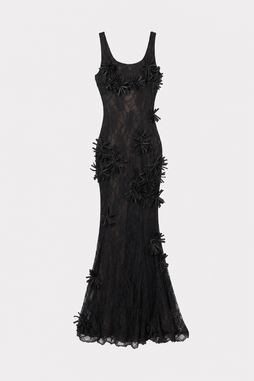 Floral Applique Lace Mermaid Gown