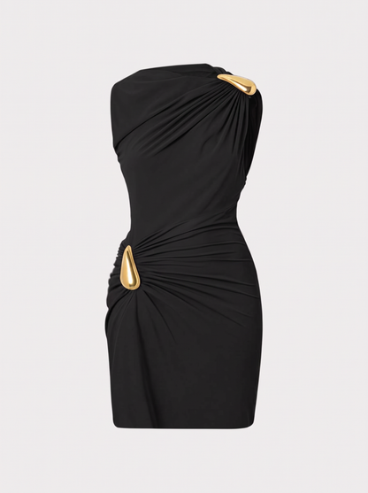 Metallic Jersey Sleeveless Mini Dress - view 7