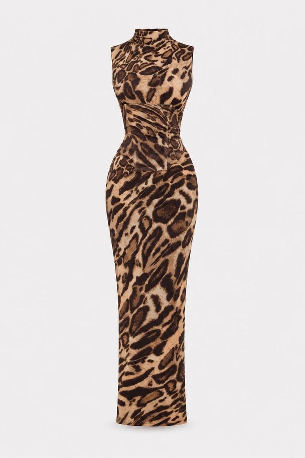 Leopard Print Bodycon Maxi Dress - 1
