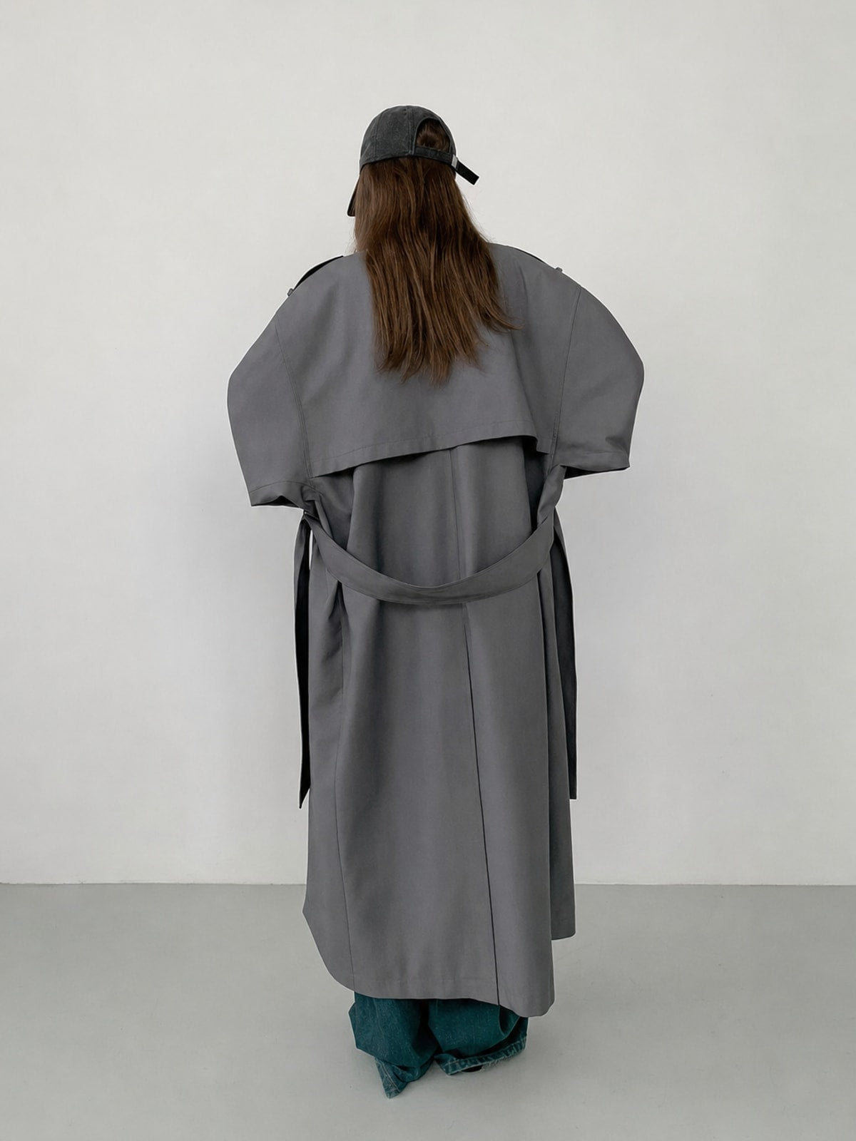 Cozy Polyester Trench Coat with Oversized Fit - 7