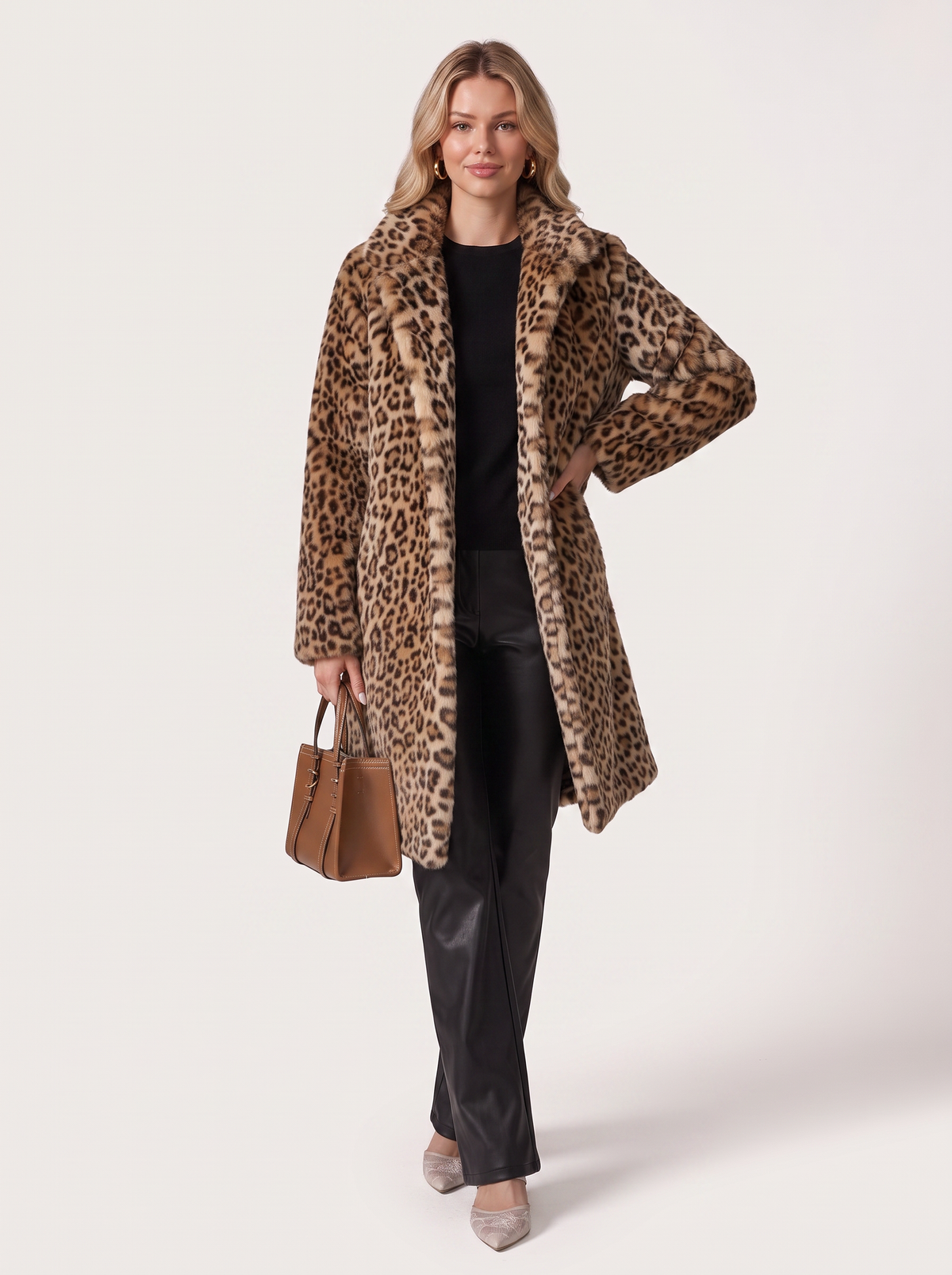 Leopard Print Insulated Winter Coat - view 6