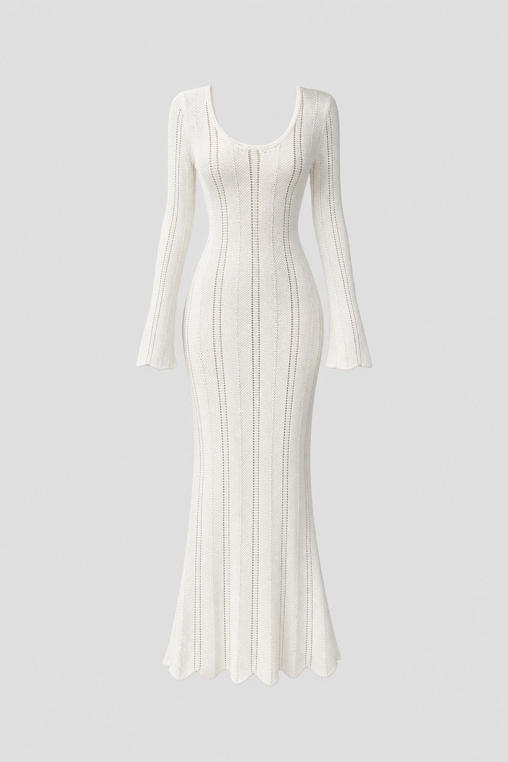 Cotton-Blend Long-Sleeve Maxi Dress - 1