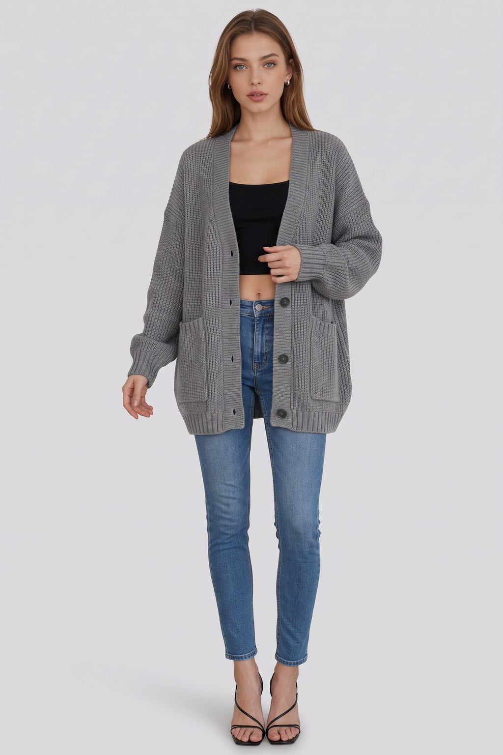 Chunky Knit Cardigan With Relaxed Fit - 5