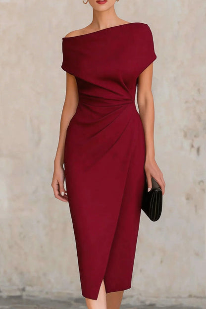 Short Sleeve Pleated Midi Dress - view 3