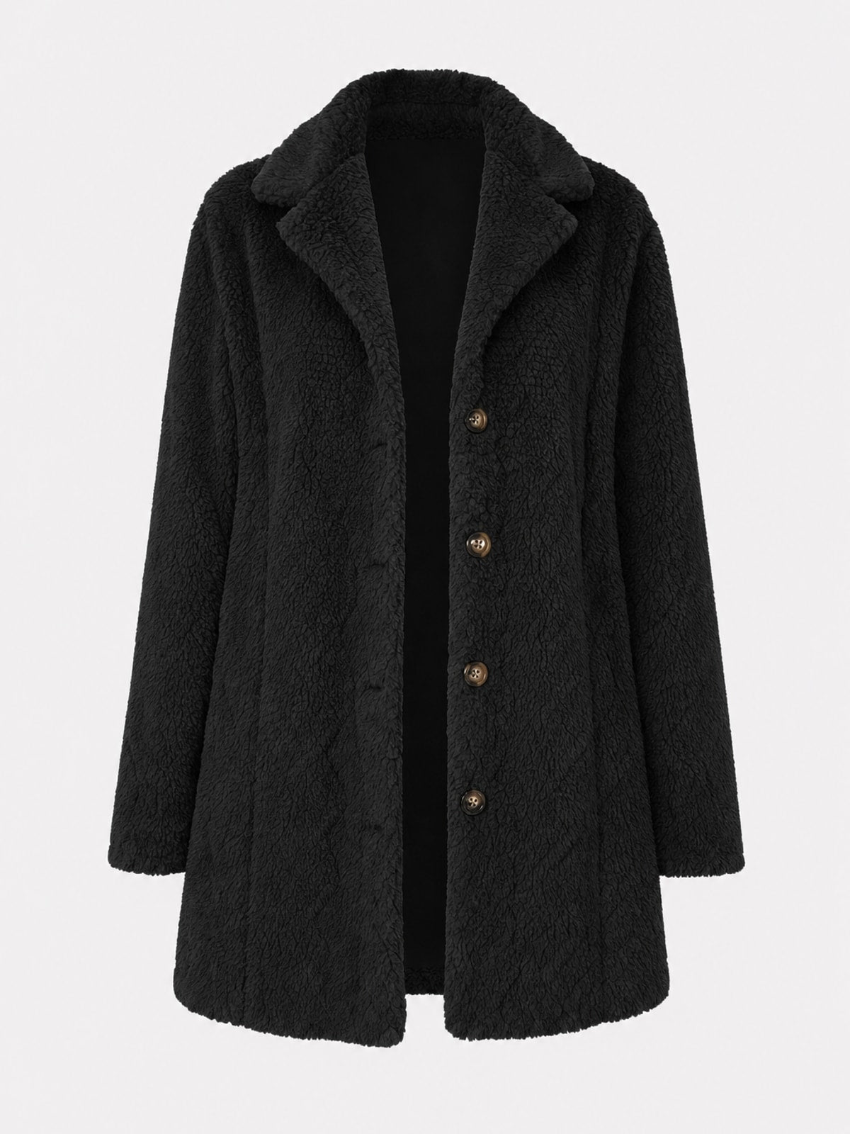 Textured Button Front Coat With Cozy Relaxed Fit - 1