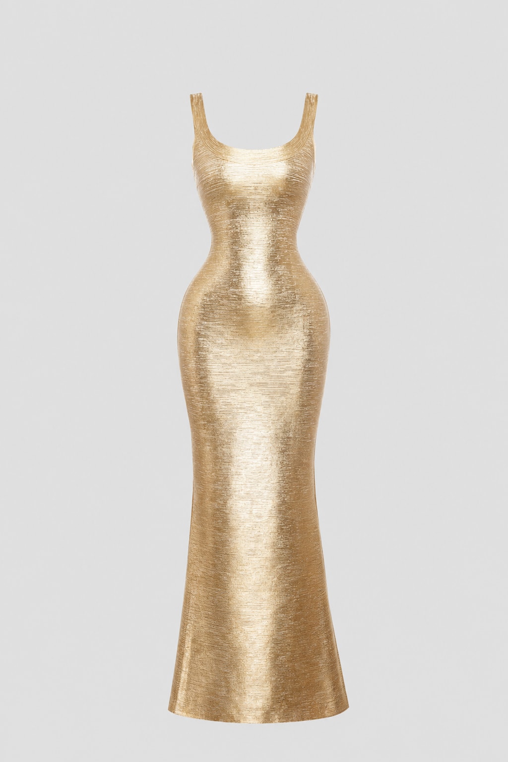 Metallic Gold Bandage Maxi Dress - 1